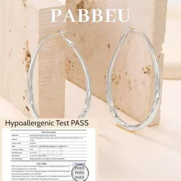 Elegant PABBEU Silver Hoop Earrings for Women