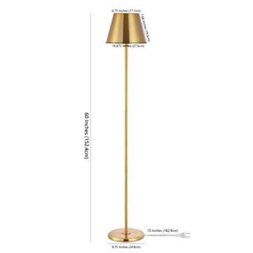 SAFAVIEH Lighting Collection Asher 60-inch Brass Iron Floor Lamp (LED Bulb Included) FLL4094A