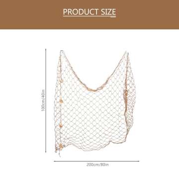 WINOMO Decorative Fishing Net Decor Natural Fish Net Party Decoration Fish Net Decoration for Wall Home Decoration Photographing Accessory, 80x40 inch