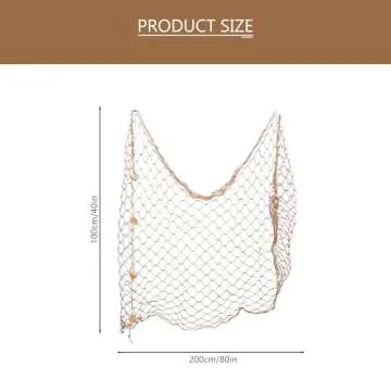 WINOMO Decorative Fishing Net Decor Natural Fish Net Party Decoration Fish Net Decoration for Wall Home Decoration Photographing Accessory, 80x40 inch