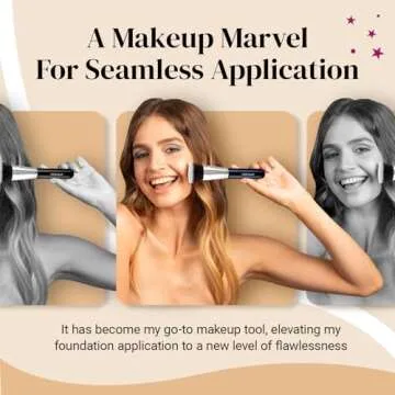 Keshima Large Flat Top Kabuki Foundation Brush - Premium Makeup Brush for Liquid, Cream, and Powder - Buffing, Blending, and Face - 1.6" Top Diameter