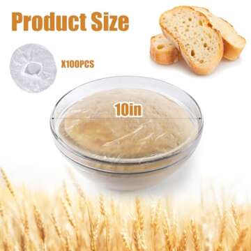 BABORUI 100Pcs Reusable Bowl Covers for Bread Proofing, Plastic Bowl Cover for Rising, Bread Proofing Cover of Sourdough Bread Baking Supplies, Banneton Bread Proofing Basket Cover