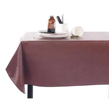 Yourtablecloth Heavy Duty Vinyl Rectangle or Square Tablecloth – 6 Gauge Heavy Duty Tablecloth – Flannel Backed – Wipeable Tablecloth with Vivid Colors & Many Sizes 52 x 70 Black