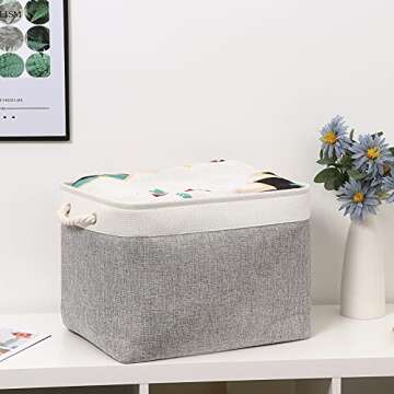 Bidtakay Storage Baskets for Organizing Large Storage Bins for Shelves 2 Pack 16x12 in Fabric Basket...