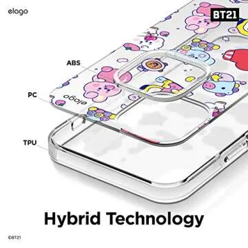 elago BT21 Hybrid Case Compatible with iPhone 12, Compatible with iPhone 12 Pro 6.1 Inch, Durable Full Body Protection, Raised Lip (Screen & Camera Protection) [Official Merchandise] [7 Flavors]