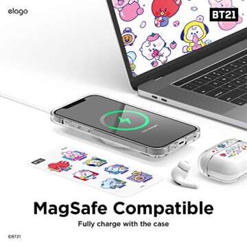 elago BT21 Hybrid Case Compatible with iPhone 12, Compatible with iPhone 12 Pro 6.1 Inch, Durable Full Body Protection, Raised Lip (Screen & Camera Protection) [Official Merchandise] [7 Flavors]