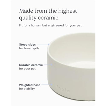 Fable Ceramic Dog Bowl - Stylish & Weighted Dog Bowl