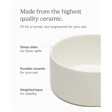 Fable Ceramic Dog Bowl - Stylish & Weighted Dog Bowl