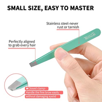 6-Piece Tweezers Set for Eyebrows & Ingrown Hair Care