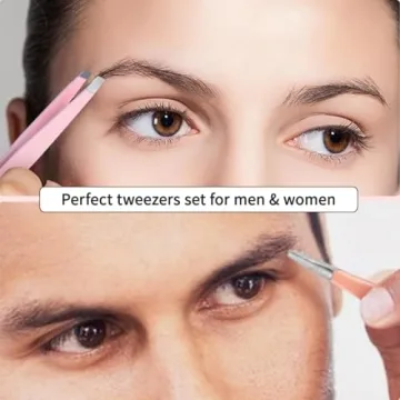 6-Piece Tweezers Set for Eyebrows & Ingrown Hair Care