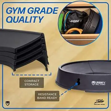 URBNFit Exercise Ball Chair Stand - 4-Piece Base for Yoga, Swiss, Stability and Office Balance Balls - Use for Sitting, Pregnancy Exercises or Gym Workout Routine