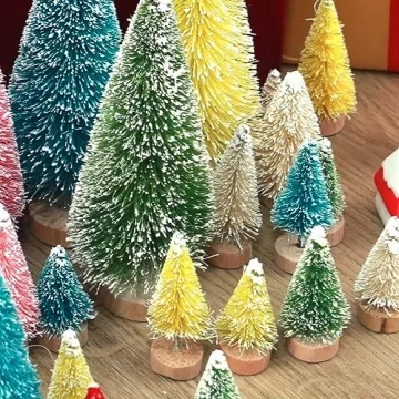 Colorful Mini Christmas Trees - Set of 40 for Festive Decor
