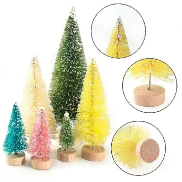 Colorful Mini Christmas Trees - Set of 40 for Festive Decor