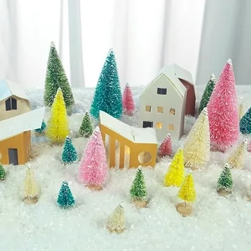 Colorful Mini Christmas Trees - Set of 40 for Festive Decor