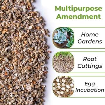 Organic Vermiculite by Perfect Plants - 8 Dry Quarts Natural Medium Grade Soil Additive for Potted Plants