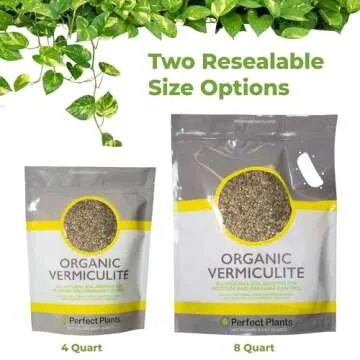 Organic Vermiculite by Perfect Plants - 8 Dry Quarts Natural Medium Grade Soil Additive for Potted Plants