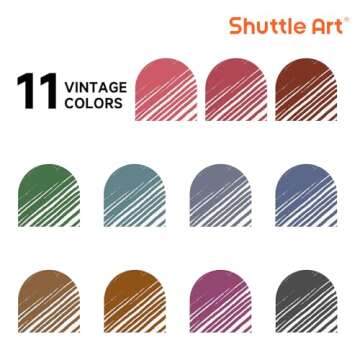 Shuttle Art Colored Retractable Gel Pens, 11 Unique Dark Vintage Ink Colors, Cute Pens 0.7mm Medium ...