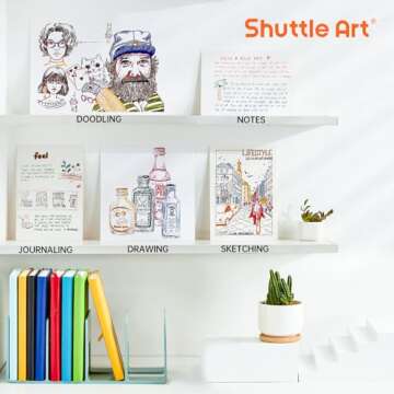 Shuttle Art Colored Retractable Gel Pens, 11 Unique Dark Vintage Ink Colors, Cute Pens 0.7mm Medium Point Quick Drying for Writing Drawing Journaling Note Taking School Office Home