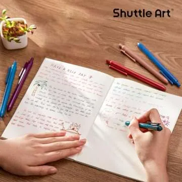 Shuttle Art Colored Retractable Gel Pens, 11 Unique Dark Vintage Ink Colors, Cute Pens 0.7mm Medium Point Quick Drying for Writing Drawing Journaling Note Taking School Office Home