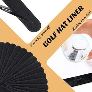 Gejoy Hat Sweat Liner 30 Pcs Hat Sweat Protector Disposable Cap Sweatband for Women Men Golf Baseball