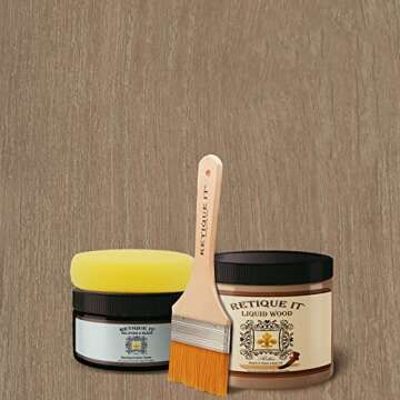 Retique It Gel Stain Liquid Wood Kits Real Paintable Wood. Great Companion to Chalk Finish Paint, Milk Paint, Furniture Paint. (1x Reg, Brushed Finish, 35 Barn Wood)