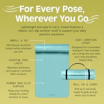 Retrospec Solana 1" Thick Yoga Mat - Non Slip Fitness Mat