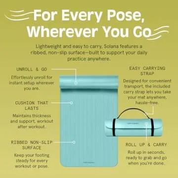 Retrospec Solana 1" Thick Yoga Mat - Non Slip Fitness Mat