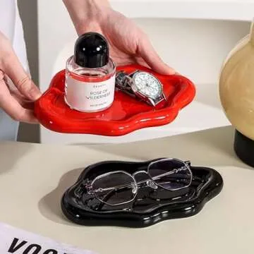 Stylish Cloud-Shaped Ceramic Jewelry Tray for Elegant Organizing
