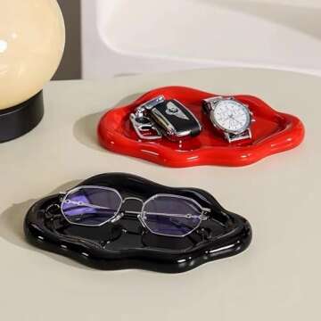 Stylish Cloud-Shaped Ceramic Jewelry Tray for Elegant Organizing