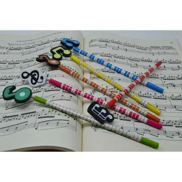 Cute Cartoon Musical Instruments Pencil Set