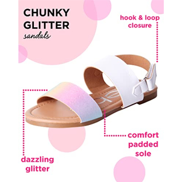 bebe Girls Sandals with Comfort Sole in Glitter Design