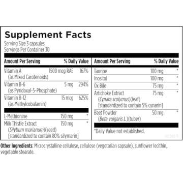 Designs for Health LV-GB Complex - Liver Detox Supplements for Gallbladder Support with Milk Thistle, Artichoke, Vitamins + Ox Bile - Supports Bile Flow + Toxin Elimination (90 Capsules)