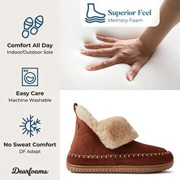 Dearfoams Women's Alpine Moritz Outdoor Arch Support House Shoe Bootie Slipper, Potting Soil, 7-8