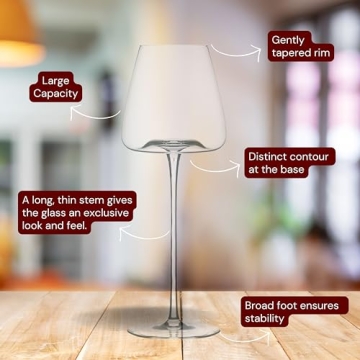 Sommelier's Touch Elegant Crystal Wine Glass Set of 2