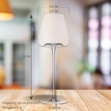 Sommelier's Touch Elegant Crystal Wine Glass Set of 2