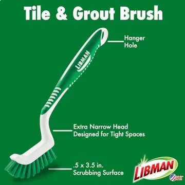 Libman Scrub Brush Kit for Tough Messes in Bathroom and Kitchen