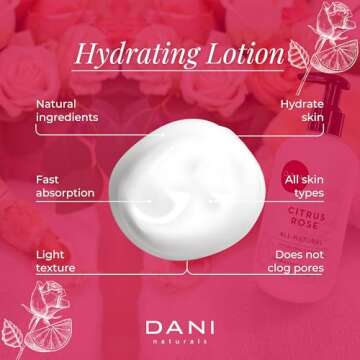 DANI Natural Hand & Body Lotion - Citrus Rose Moisturizer 12 oz