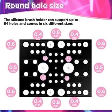 Jetec Acrylic & Silicone Drying Rack for 54 Makeup Brushes, Collapsible, Portable