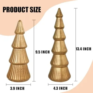 Stunning Wooden Gold Christmas Tree Decor Set of 2