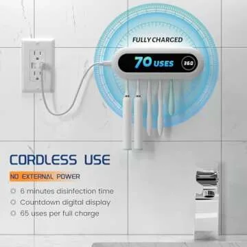 MIMORE Toothbrush Holder with 5 Slots & Timer Function