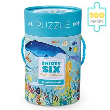 Crocodile Creek Ocean Animals 100-Piece Puzzle in Canister
