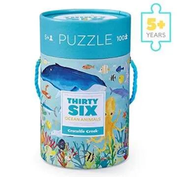 Crocodile Creek Ocean Animals 100-Piece Puzzle in Canister