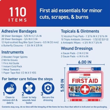 Care Science First Aid Kit 110 Pieces for Home Travel Outdoor