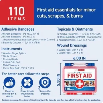 Care Science First Aid Kit 110 Pieces for Home Travel Outdoor
