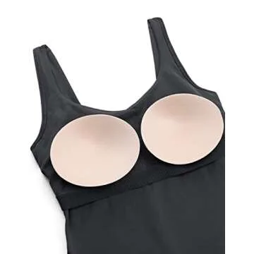 CRZ YOGA Womens Butterluxe V Neck Workout Tank Top - with Built in Shelf Bra Slimming Tummy Control Camisole Tank Tops Black X-Small