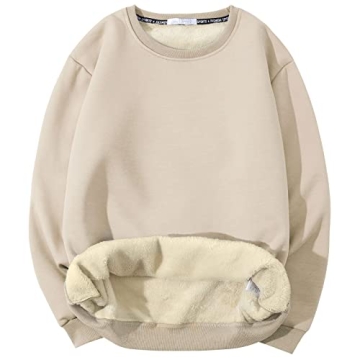 Gihuo Men's Crewneck Sweatshirt Winter Warm Sherpa Lined Pullover Fleece Top Heavyweight Loungewear ...
