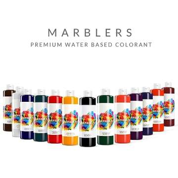 MARBLERS Liquid colorant 11oz (310g) [Deep Yellow] | Water-Based | Super-Concentrate | Dye, Tint, Pigment | Odorless | Non-Toxic | Great for Concrete, Cement, Mortar, Grout, Gypsum, Water-Based Paint