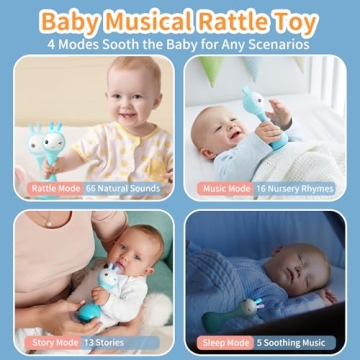 alilo Smarty Bunny Rattle - Musical Light Up Baby Toy