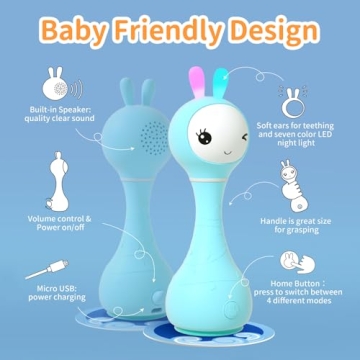 alilo Smarty Bunny Rattle - Musical Light Up Baby Toy