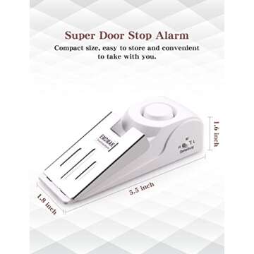 EMDMAK Door Stop Alarm with Loud 120DB Siren for Travel